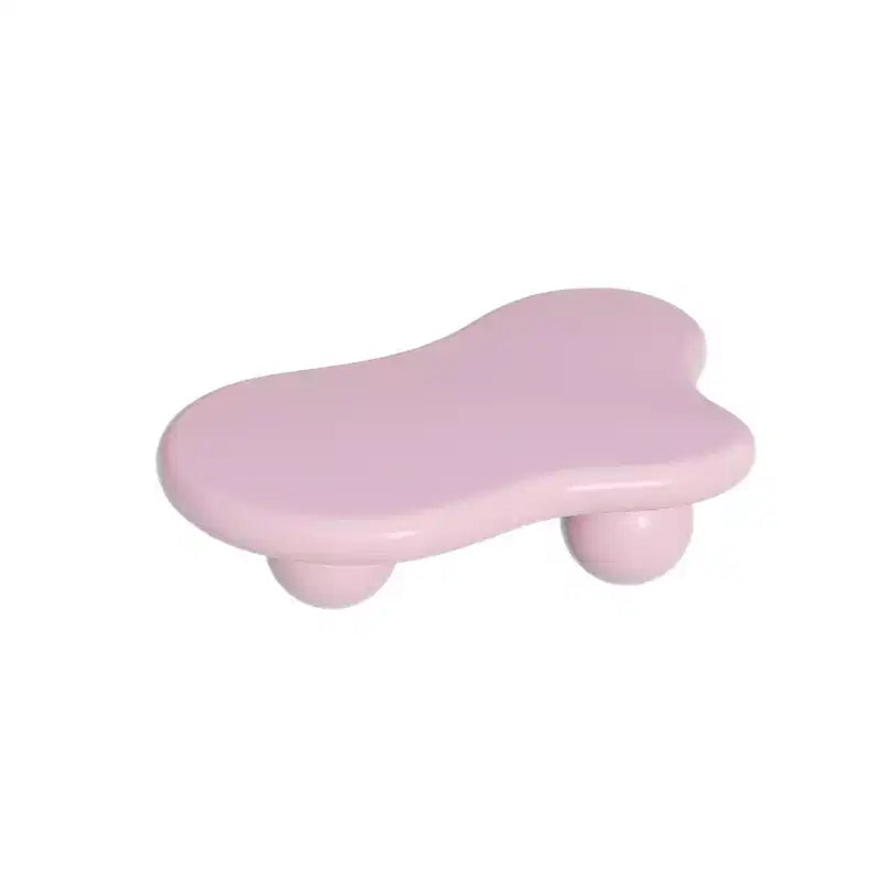 Tavolino da Caffè a Forma di Nuvola da 47" con Gambe a Sfera, Tavolino Centrale Irregolare Moderno, Rosa