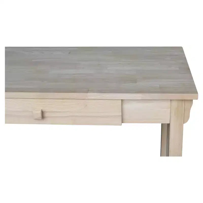 Scrivania Mission da 45" con cassetto, legno massello di Parawood non rifinito, stile moderno di metà secolo