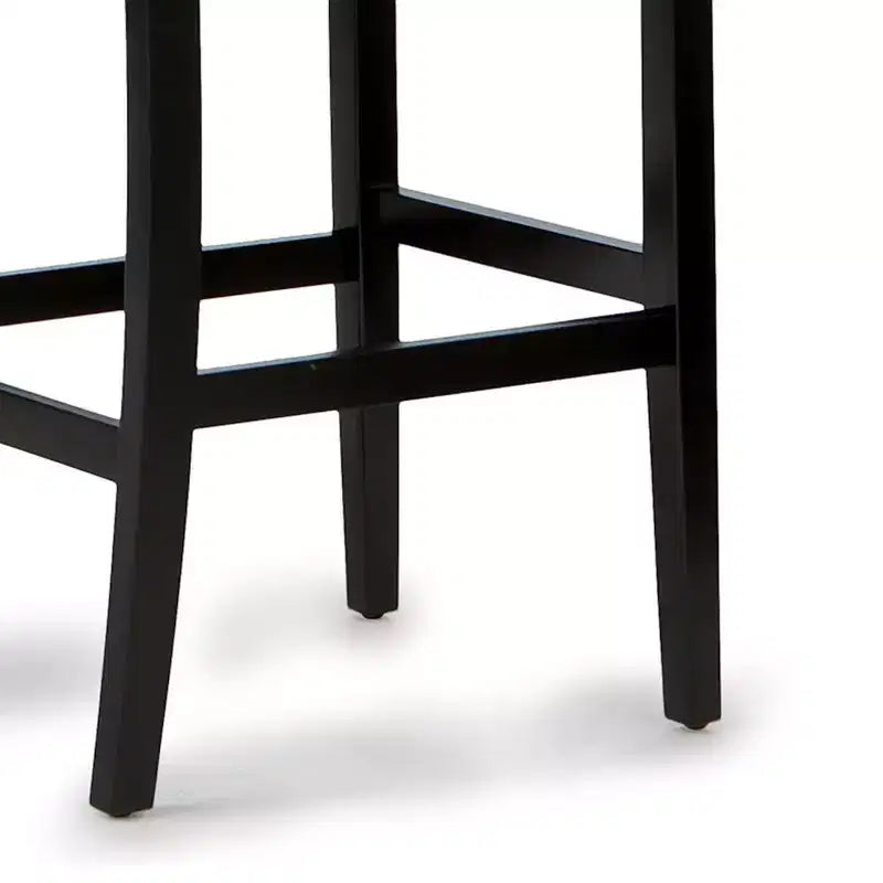 Sgabelli da bar da 64.7 cm, in pelle rigenerata, gambe e poggiapiedi tinti di scuro, 113 kg