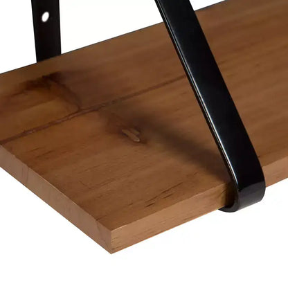 Mensole a Muro Flottanti in Legno da 27" con Staffe in Metallo Nero, Finitura Rustica Marrone, Nessun Assemblaggio