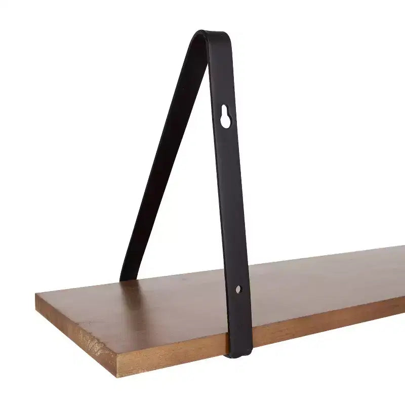 Mensole a Muro Flottanti in Legno da 27" con Staffe in Metallo Nero, Finitura Rustica Marrone, Nessun Assemblaggio