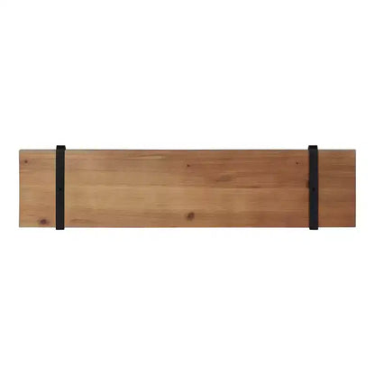 Mensole a Muro Flottanti in Legno da 27" con Staffe in Metallo Nero, Finitura Rustica Marrone, Nessun Assemblaggio