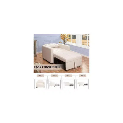 Poltrona letto convertibile 3 in 1, si trasforma in divano o letto, tessuto in lino, capacità 272 kg