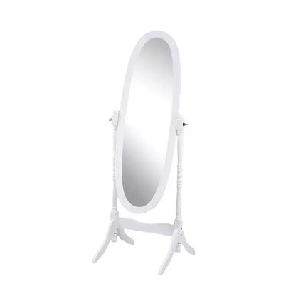 Specchio da terra autoportante ovale a figura intera in legno, stile tradizionale Regina Anna, 150 cm