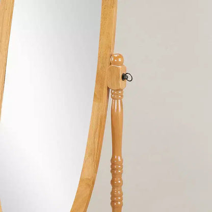 Specchio da terra autoportante ovale a figura intera in legno, stile tradizionale Regina Anna, 150 cm