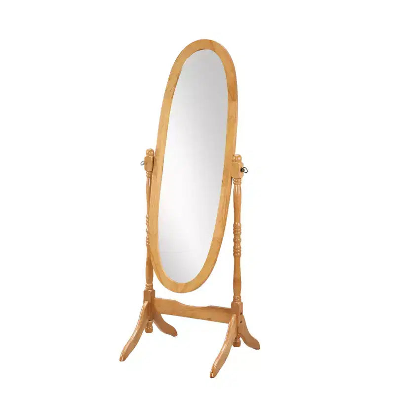 Specchio da terra autoportante ovale a figura intera in legno, stile tradizionale Regina Anna, 150 cm