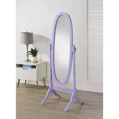 Specchio da terra autoportante ovale a figura intera in legno, stile tradizionale Regina Anna, 150 cm