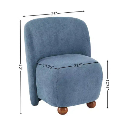Poltrona accent senza braccioli con schienale basso ultra morbida, con piedini rotondi in legno di pino, capacità 181 kg