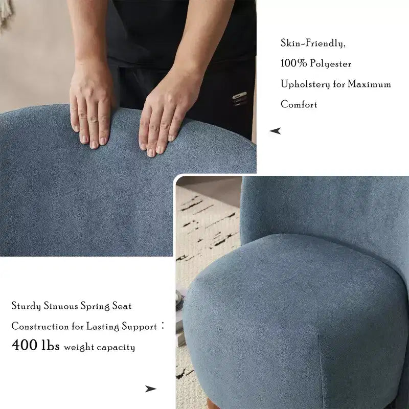 Poltrona accent senza braccioli con schienale basso ultra morbida, con piedini rotondi in legno di pino, capacità 181 kg