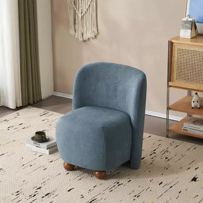 Poltrona accent senza braccioli con schienale basso ultra morbida, con piedini rotondi in legno di pino, capacità 181 kg