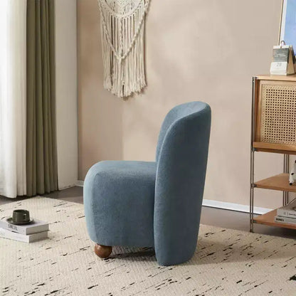 Poltrona accent senza braccioli con schienale basso ultra morbida, con piedini rotondi in legno di pino, capacità 181 kg