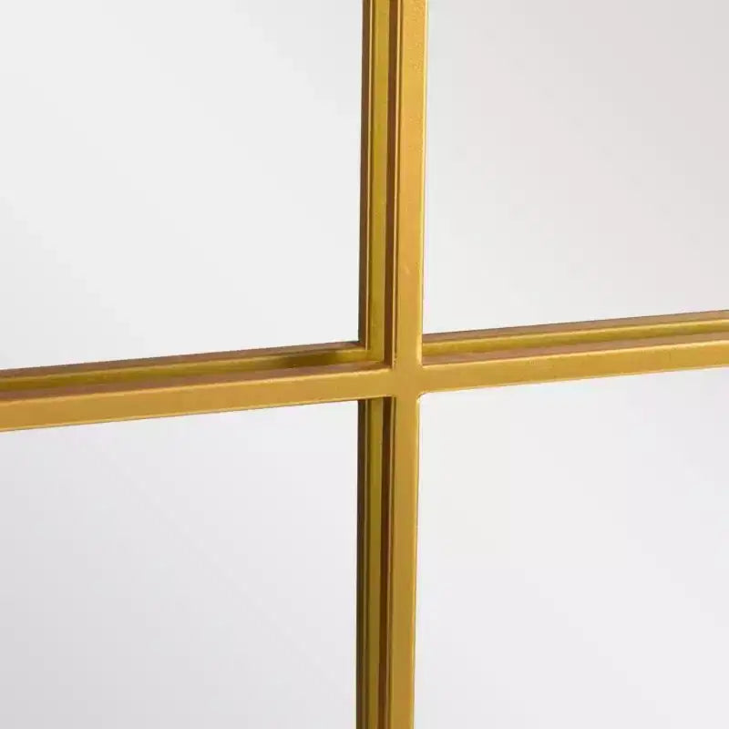 Specchio da parete ad arco da 55" con cornice in metallo, design a riquadri, arredamento rustico