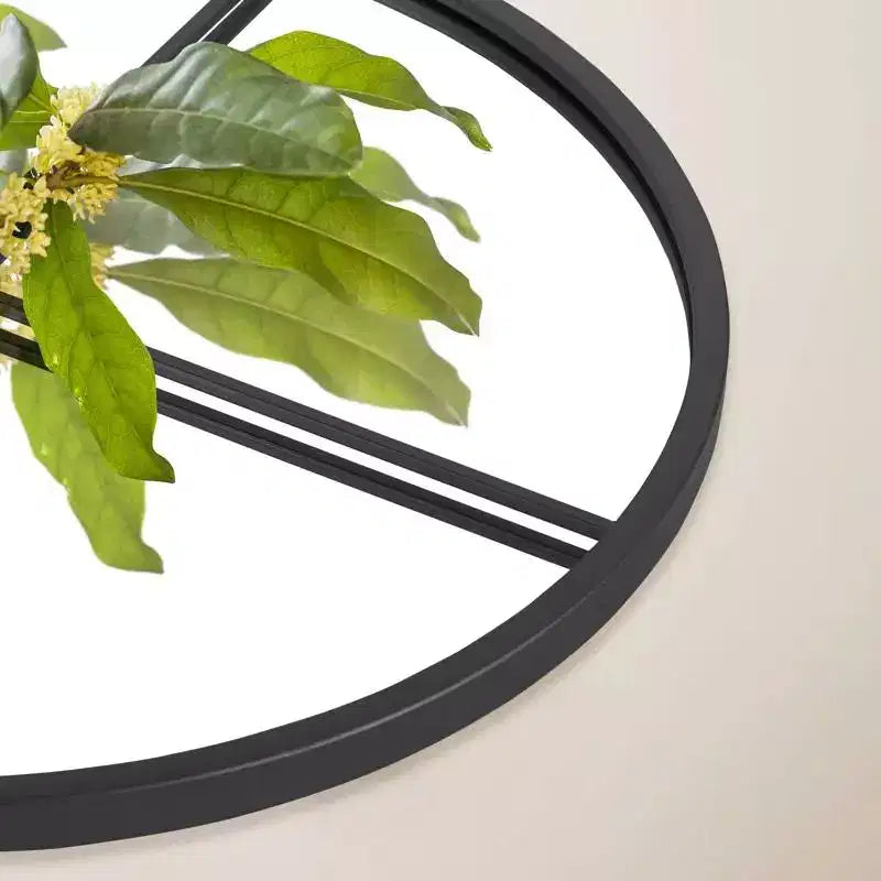 Specchio da parete ad arco da 55" con cornice in metallo, design a riquadri, arredamento rustico