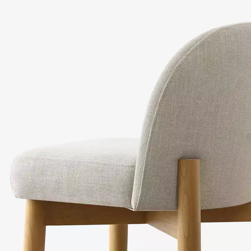 Sgabelli da bar in lino, altezza bancone 64,8 cm, con gambe in legno massello e poggiapiedi