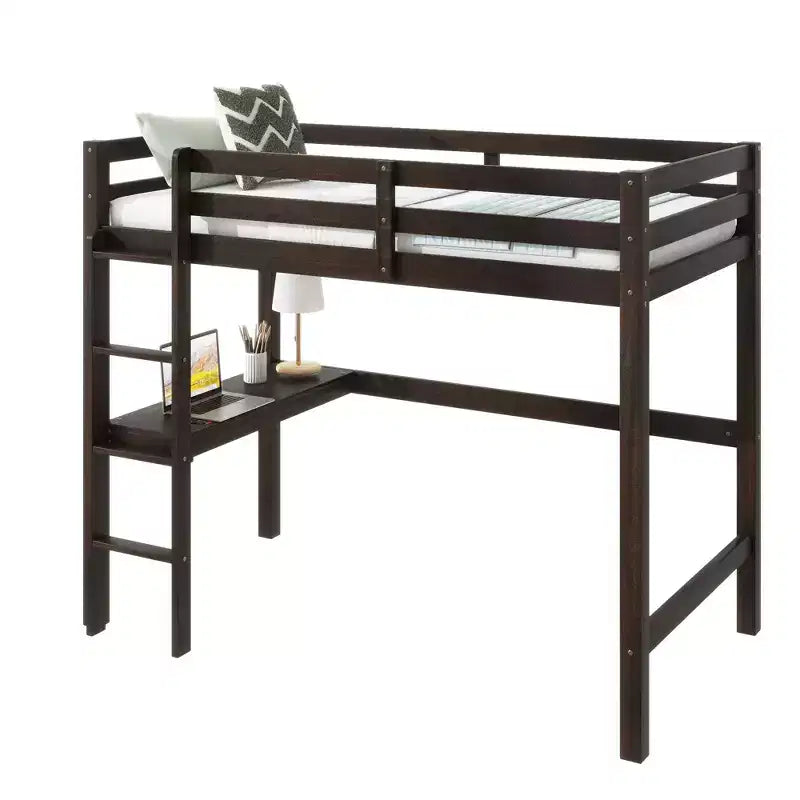 Letto a soppalco King con spazio sottostante di 190 cm, acciaio resistente da 1,5 mm, capacità 408 kg