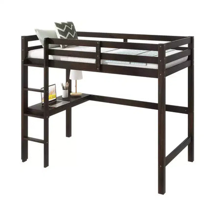 Letto a soppalco King con spazio sottostante di 190 cm, acciaio resistente da 1,5 mm, capacità 408 kg