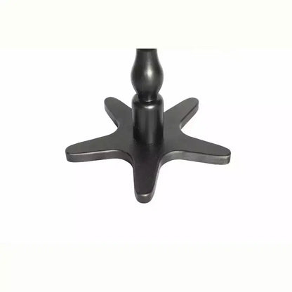 Tavolino da salotto rotondo vintage nero da 40 cm con piedistallo in legno