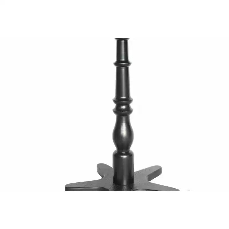 Tavolino da salotto rotondo vintage nero da 40 cm con piedistallo in legno