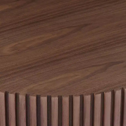 Tavolino rotondo da 35,43" con robusta base a piedistallo, noce moderno per soggiorno