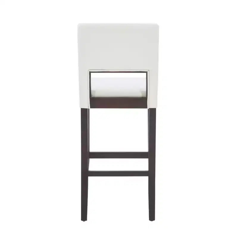 Sgabello da bar in legno massiccio da 30" con schienale e seduta imbottiti, finitura ebano, capacità 125 kg