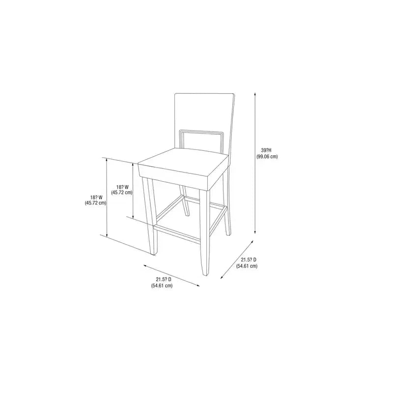 Sgabello da bar in legno massiccio da 30" con schienale e seduta imbottiti, finitura ebano, capacità 125 kg