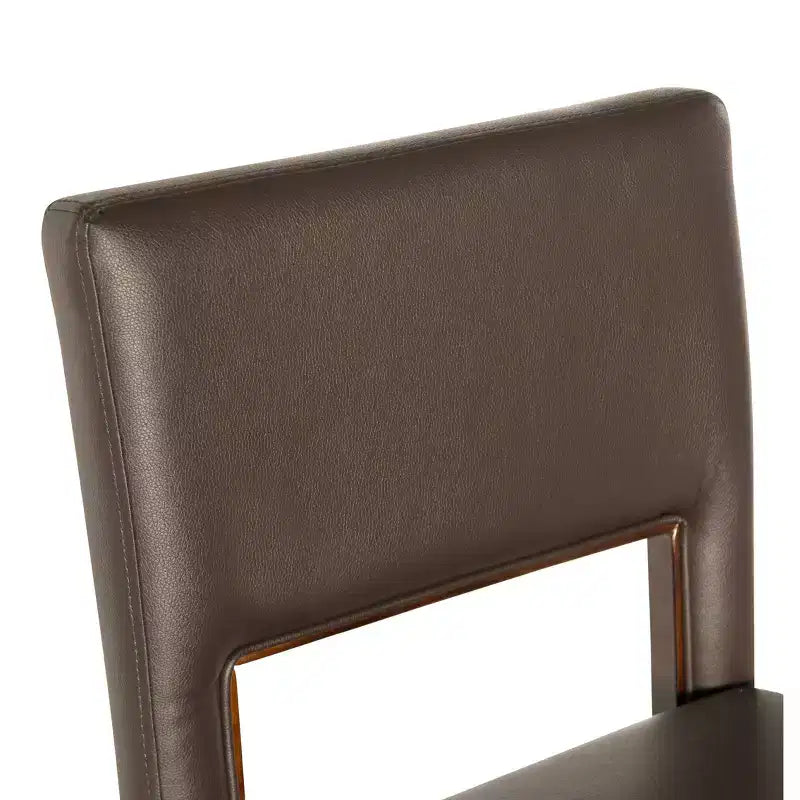Sgabello da bar in legno massiccio da 30" con schienale e seduta imbottiti, finitura ebano, capacità 125 kg