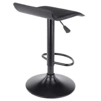 Sgabelli Girevoli Regolabili con Alzata a Gas, Similpelle Nera, Altezza 56-76 cm, 90 kg