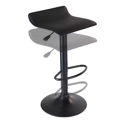 Sgabelli Girevoli Regolabili con Alzata a Gas, Similpelle Nera, Altezza 56-76 cm, 90 kg