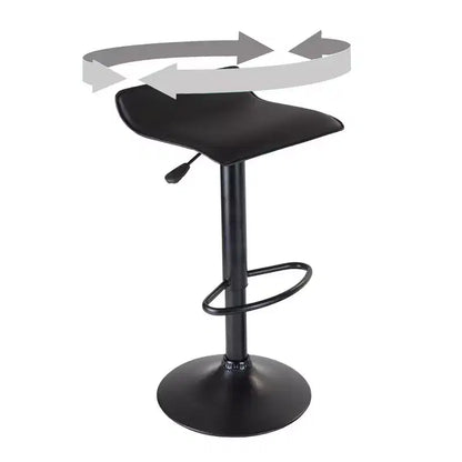 Sgabelli Girevoli Regolabili con Alzata a Gas, Similpelle Nera, Altezza 56-76 cm, 90 kg