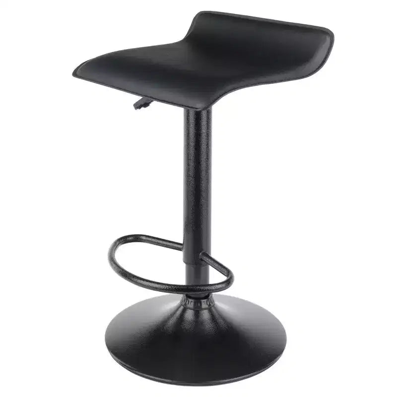 Sgabelli Girevoli Regolabili con Alzata a Gas, Similpelle Nera, Altezza 56-76 cm, 90 kg