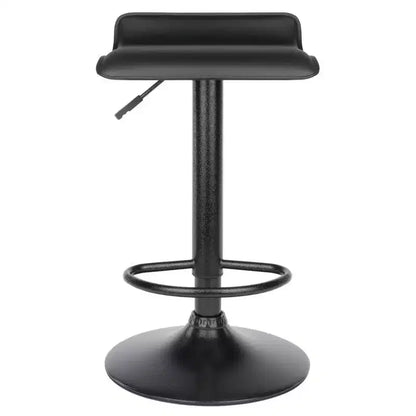 Sgabelli Girevoli Regolabili con Alzata a Gas, Similpelle Nera, Altezza 56-76 cm, 90 kg