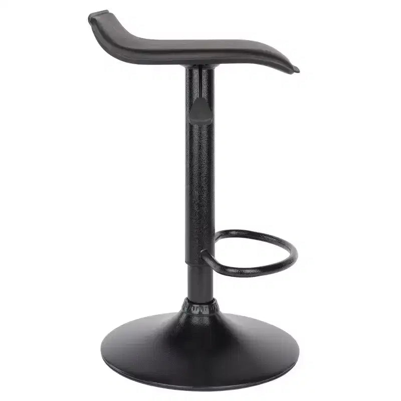 Sgabelli Girevoli Regolabili con Alzata a Gas, Similpelle Nera, Altezza 56-76 cm, 90 kg