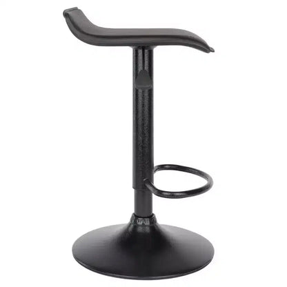 Sgabelli Girevoli Regolabili con Alzata a Gas, Similpelle Nera, Altezza 56-76 cm, 90 kg
