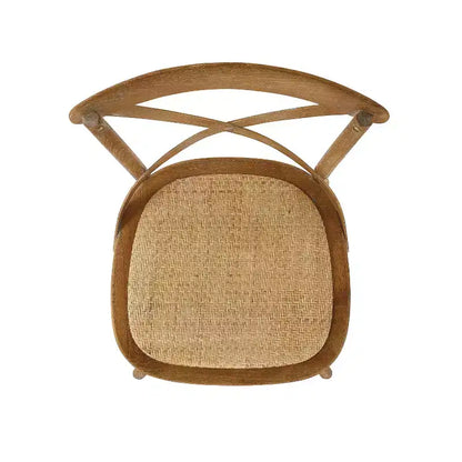 Sgabello da bar altezza bancone 24.5", Olmo lavato grigio, Design francese X-back, 250 libbre