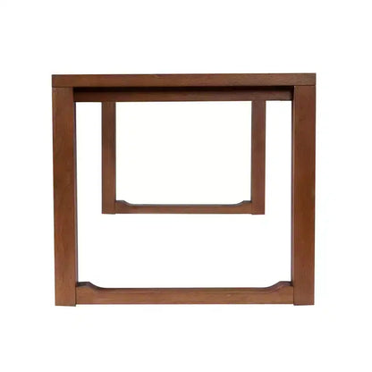 Tavolo da Pranzo Allungabile 89", Legno Massello di Acacia, Finitura Castagno, 8 Posti, Stile Rustico