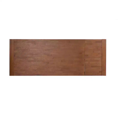 Tavolo da Pranzo Allungabile 89", Legno Massello di Acacia, Finitura Castagno, 8 Posti, Stile Rustico