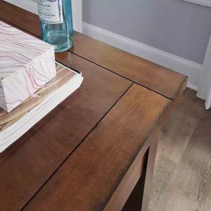 Scrivania direzionale da 54", in legno d'acero invecchiato, stile moderno di metà secolo con cassetti