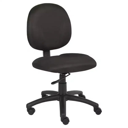 Boss Office Products Diamond Task Chair Black: Upholstered, Swivel, Adjustable Height, Metal Frame, Nylon Legs