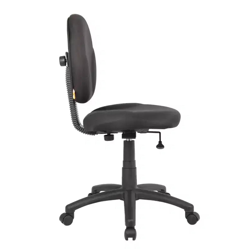 Sedia operativa con schienale medio Diamond, rivestimento in tessuto nero, girevole, altezza regolabile 17-22", 275 libbre