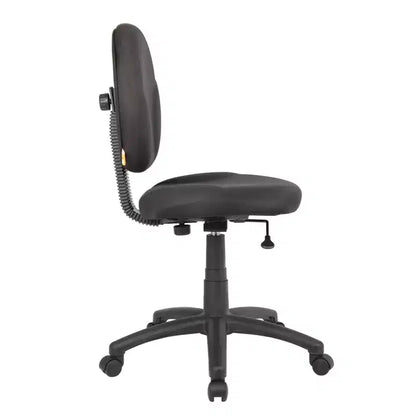 Sedia operativa con schienale medio Diamond, rivestimento in tessuto nero, girevole, altezza regolabile 17-22", 275 libbre