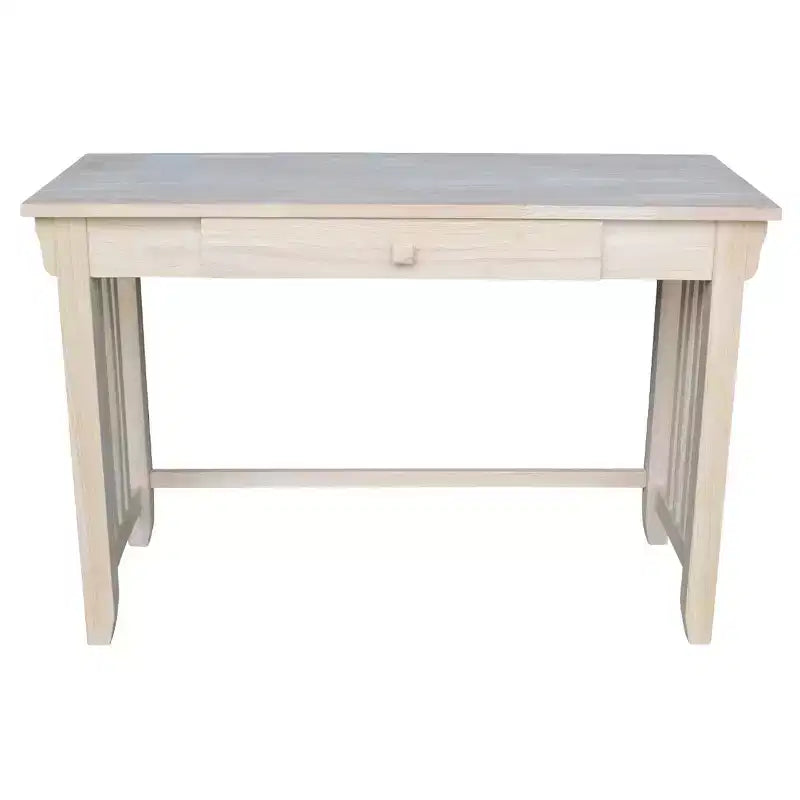 Scrivania Mission da 45" con cassetto, legno massello di Parawood non rifinito, stile moderno di metà secolo