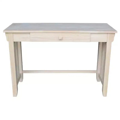 Scrivania Mission da 45" con cassetto, legno massello di Parawood non rifinito, stile moderno di metà secolo