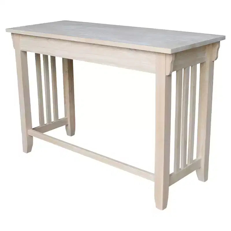 Scrivania Mission da 45" con cassetto, legno massello di Parawood non rifinito, stile moderno di metà secolo
