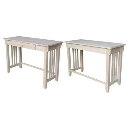 Scrivania Mission da 45" con cassetto, legno massello di Parawood non rifinito, stile moderno di metà secolo