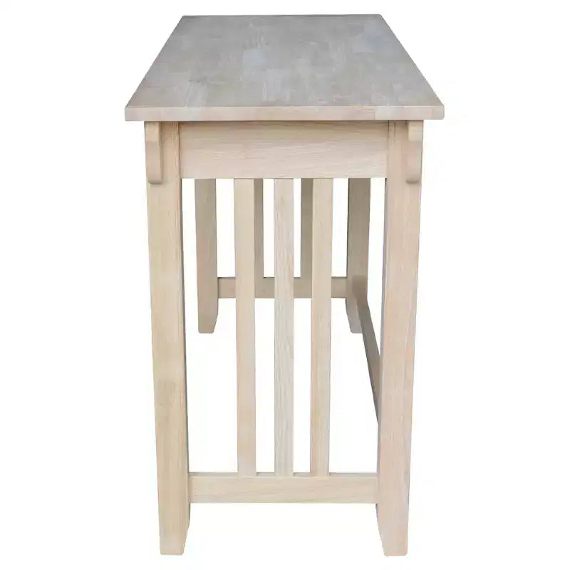 Scrivania Mission da 45" con cassetto, legno massello di Parawood non rifinito, stile moderno di metà secolo