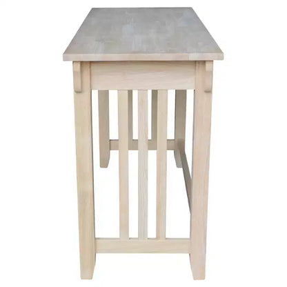 Scrivania Mission da 45" con cassetto, legno massello di Parawood non rifinito, stile moderno di metà secolo