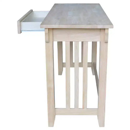 Scrivania Mission da 45" con cassetto, legno massello di Parawood non rifinito, stile moderno di metà secolo