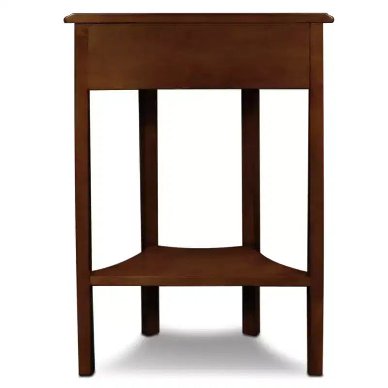 Consolle da ingresso semicircolare da 19" con cassetto e ripiano inferiore, legno ciliegio cioccolato, nessun assemblaggio richiesto