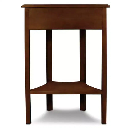 Consolle da ingresso semicircolare da 19" con cassetto e ripiano inferiore, legno ciliegio cioccolato, nessun assemblaggio richiesto