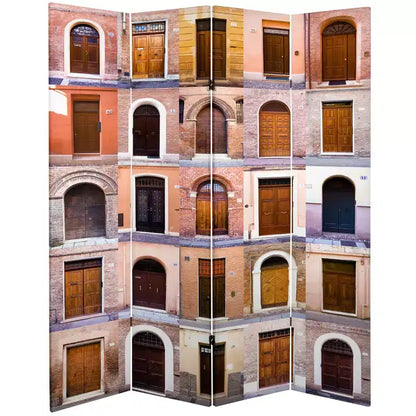 Divisorio in tela a 4 ante alto 183 cm, stampa fotografica double-face "Porta Europea"